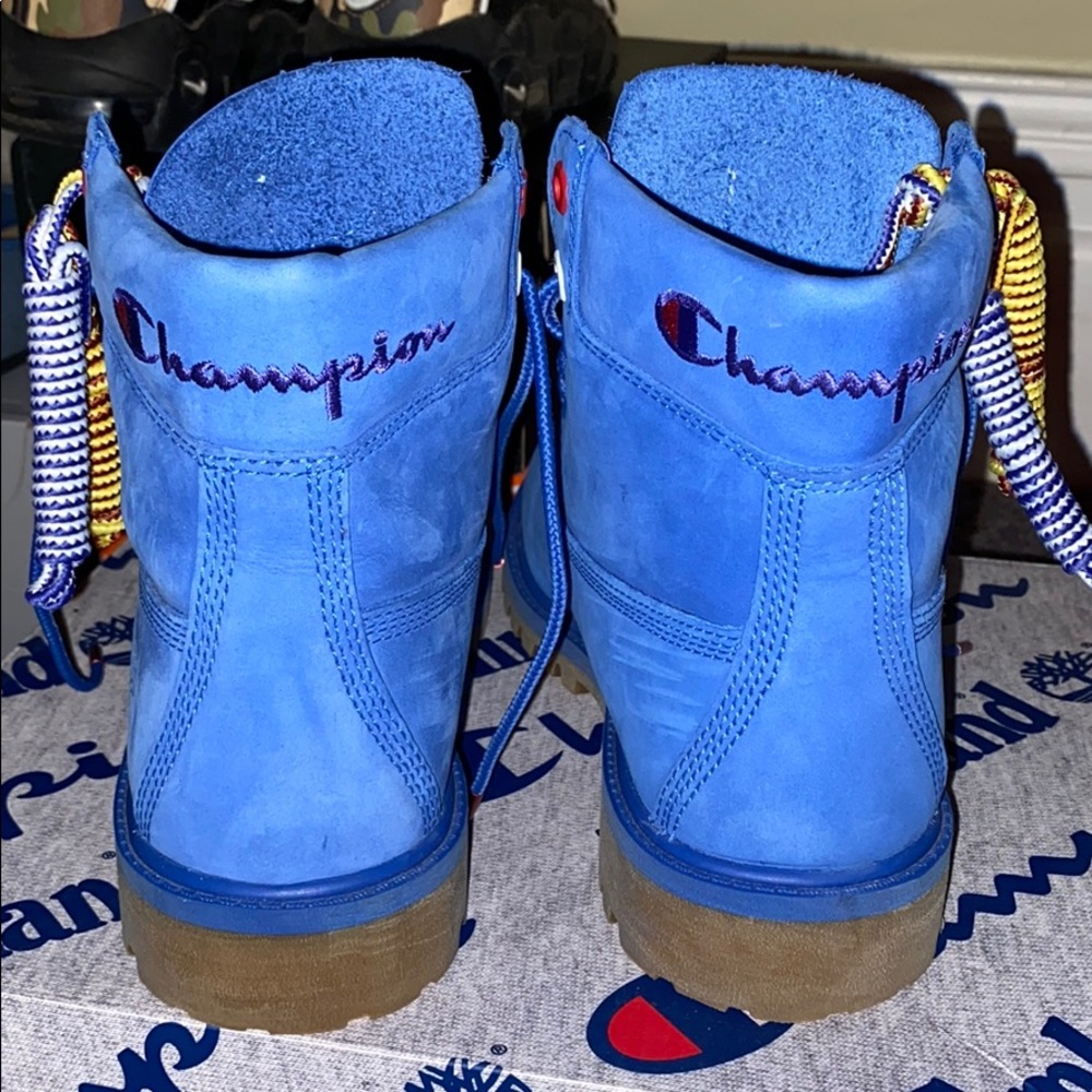 Blue ChampionxTimberland Boots - Picture 2 of 7